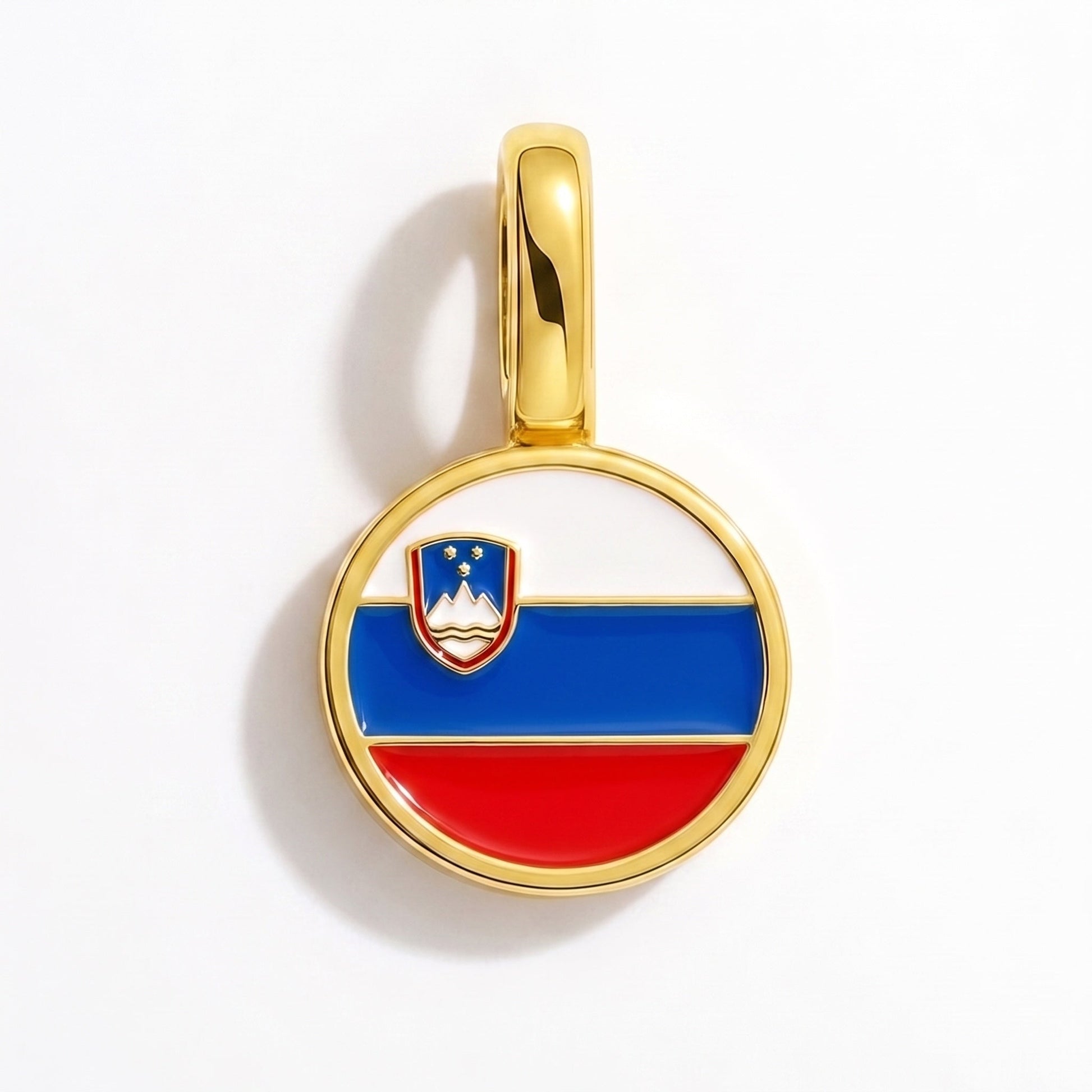 Flag charm Slovenia – rectangular gold
