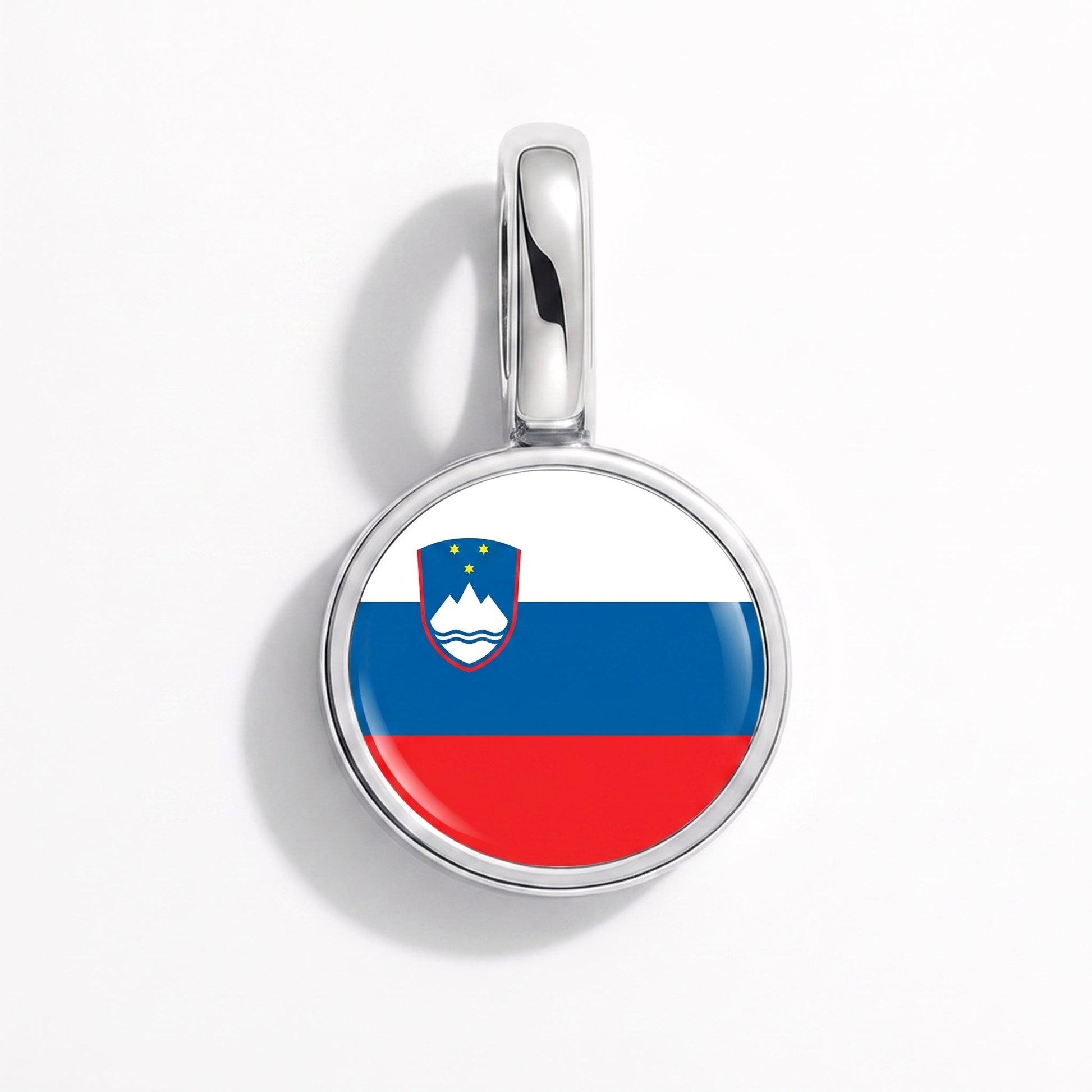 Flag charm Slovenia – rectangular silver
