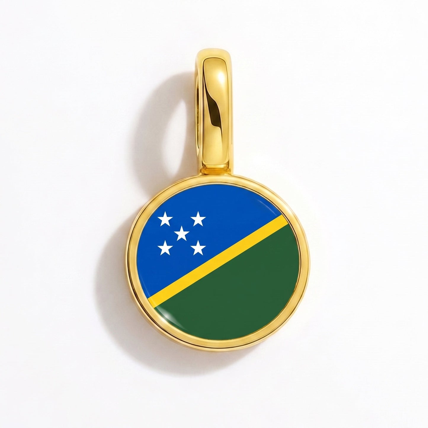 Flag charm Solomon Islands – rectangular gold