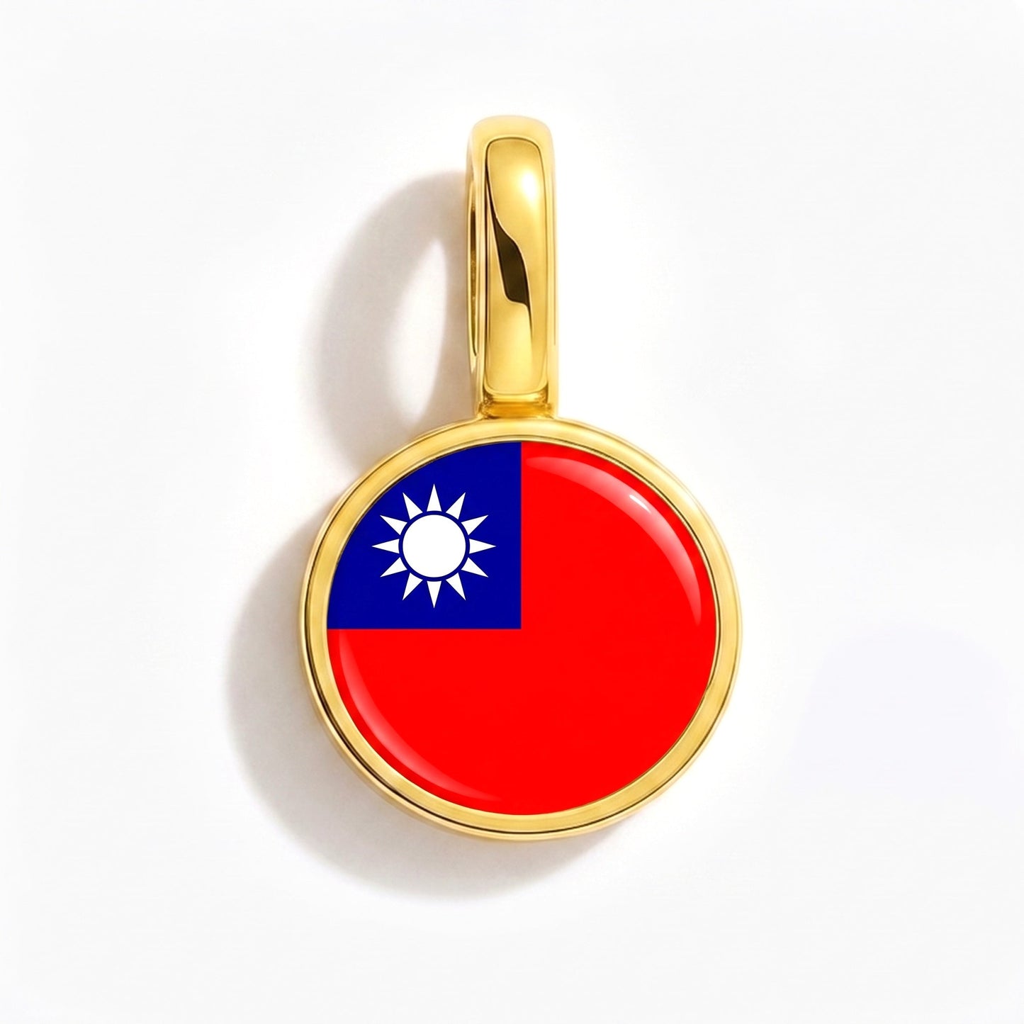 Flag charm Taiwan – rectangular gold