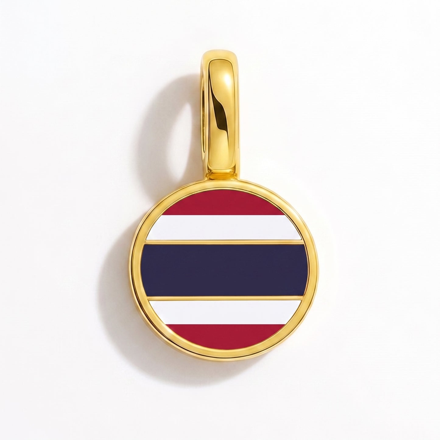 Flag charm Thailand – round gold