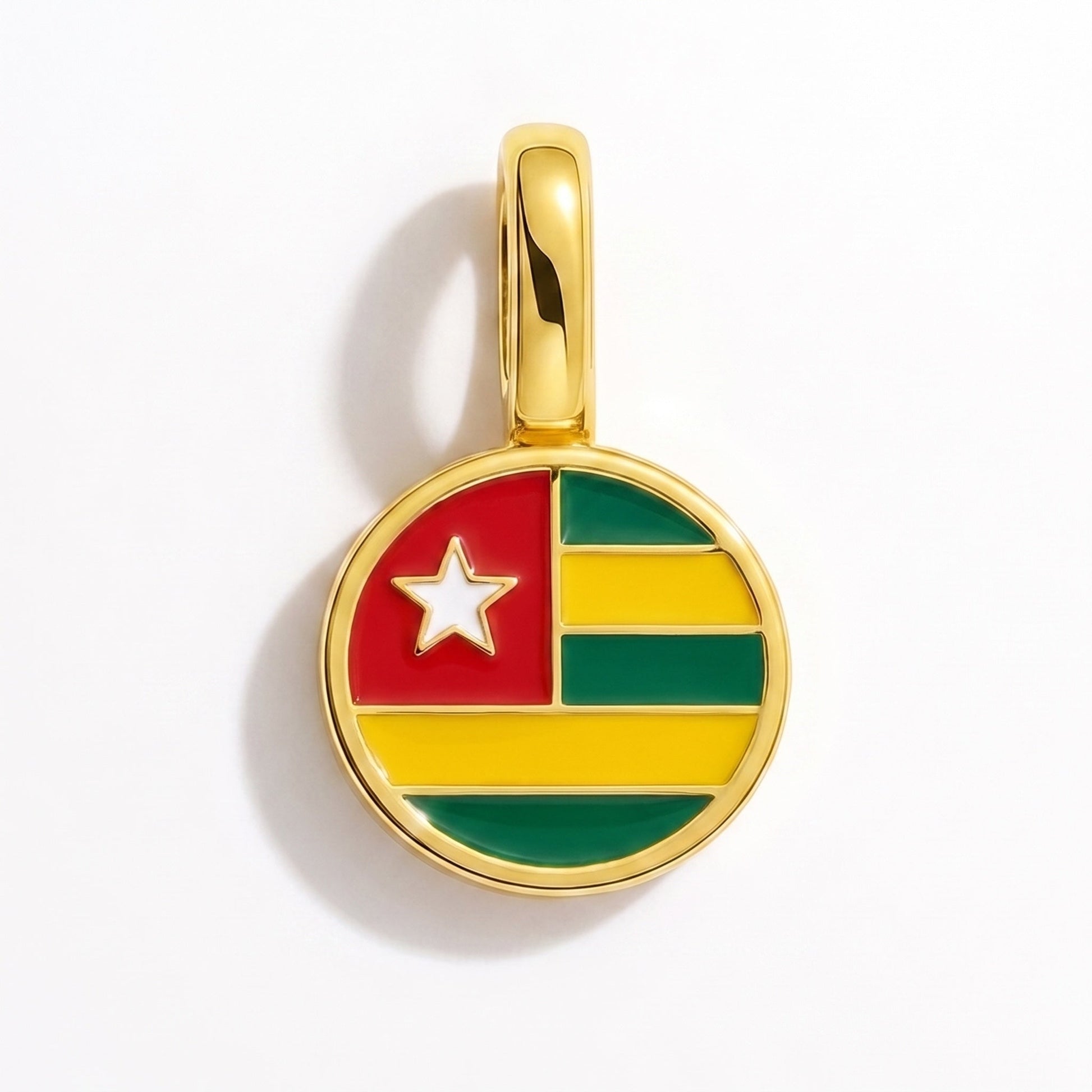 Flag charm Togo – rectangular gold