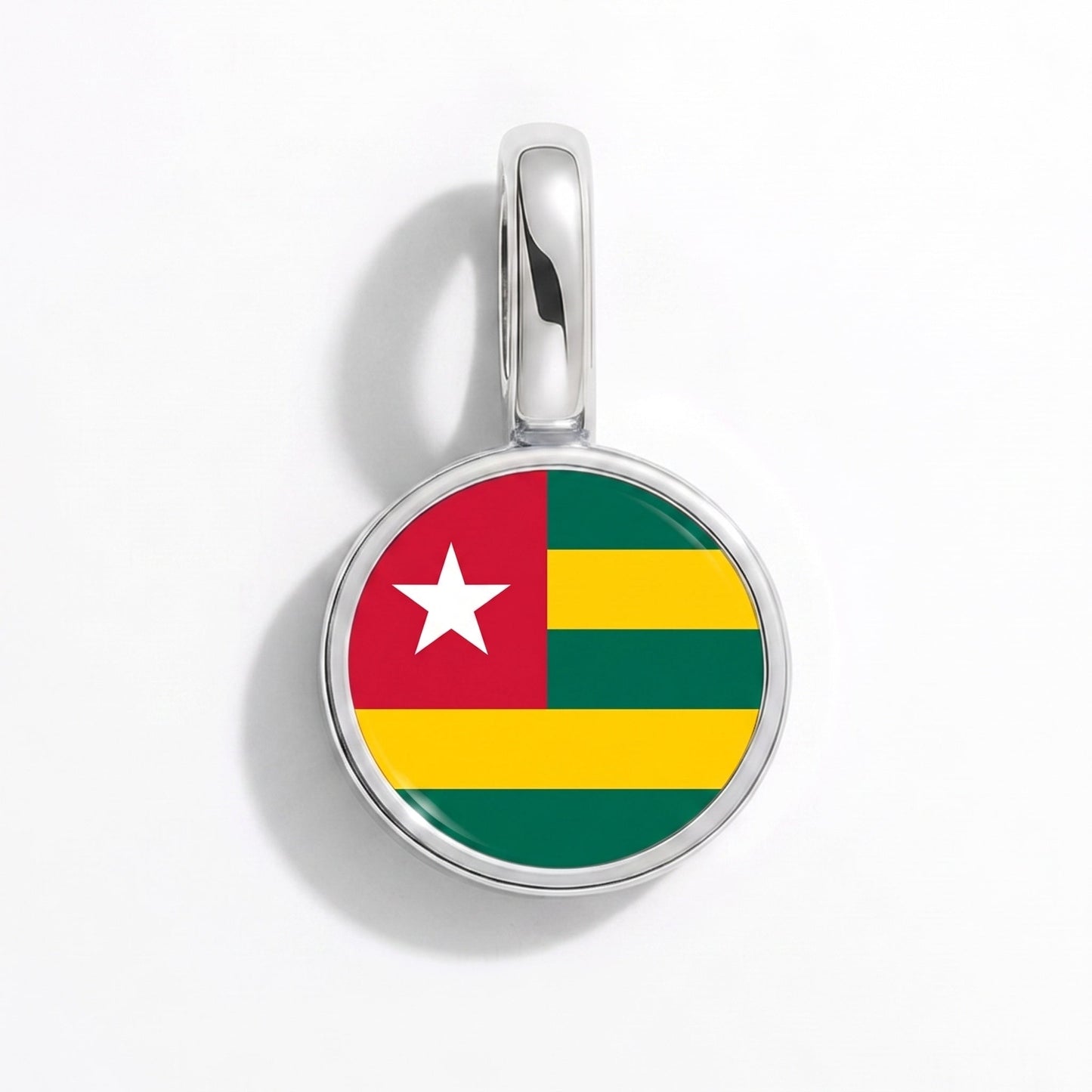 Flag charm Togo – rectangular silver