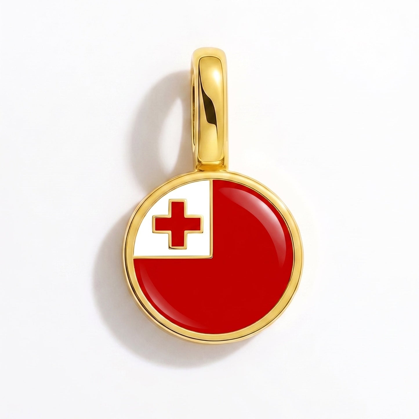 Flag charm Tonga – rectangular gold
