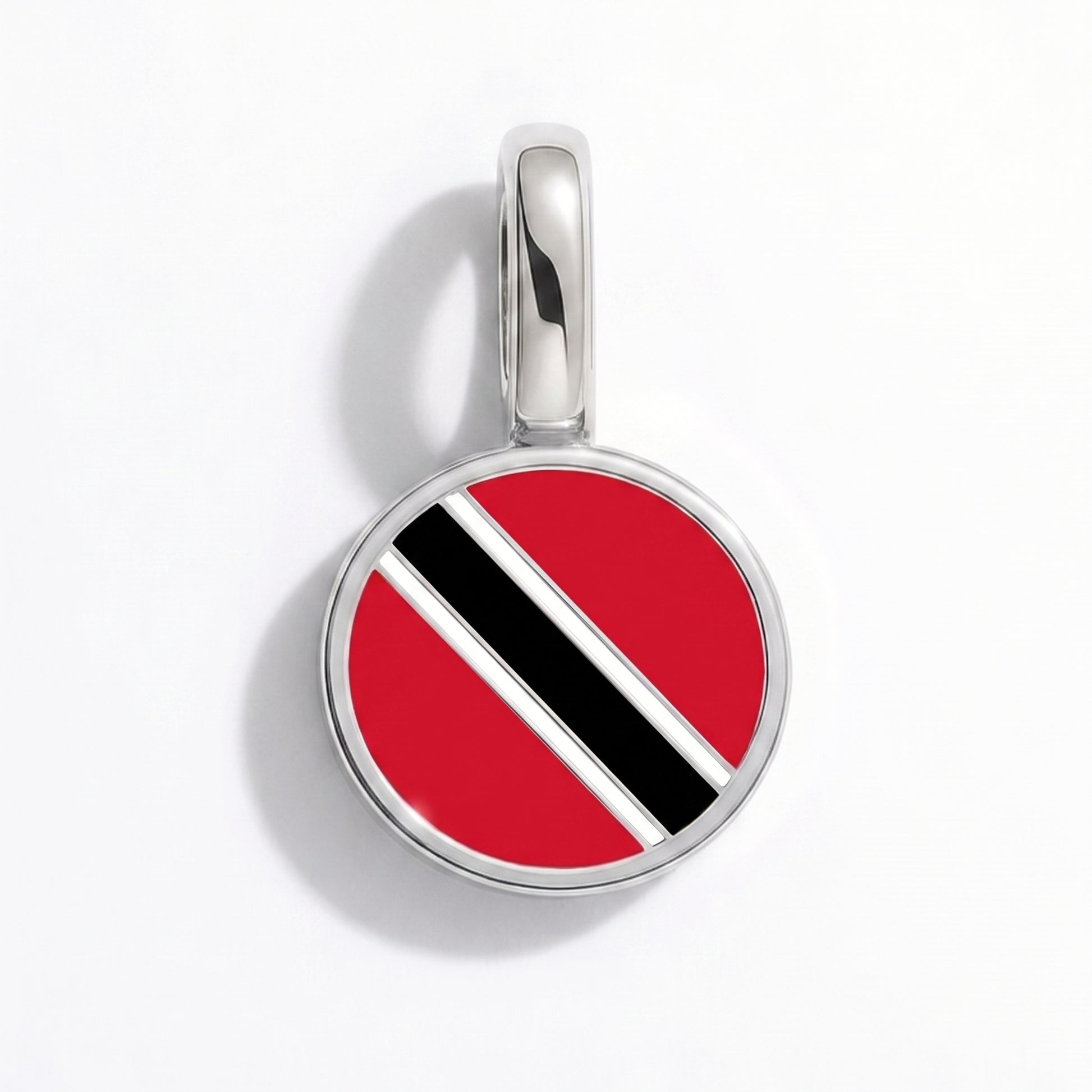 Flag charm Trinidad and Tobago – round silver