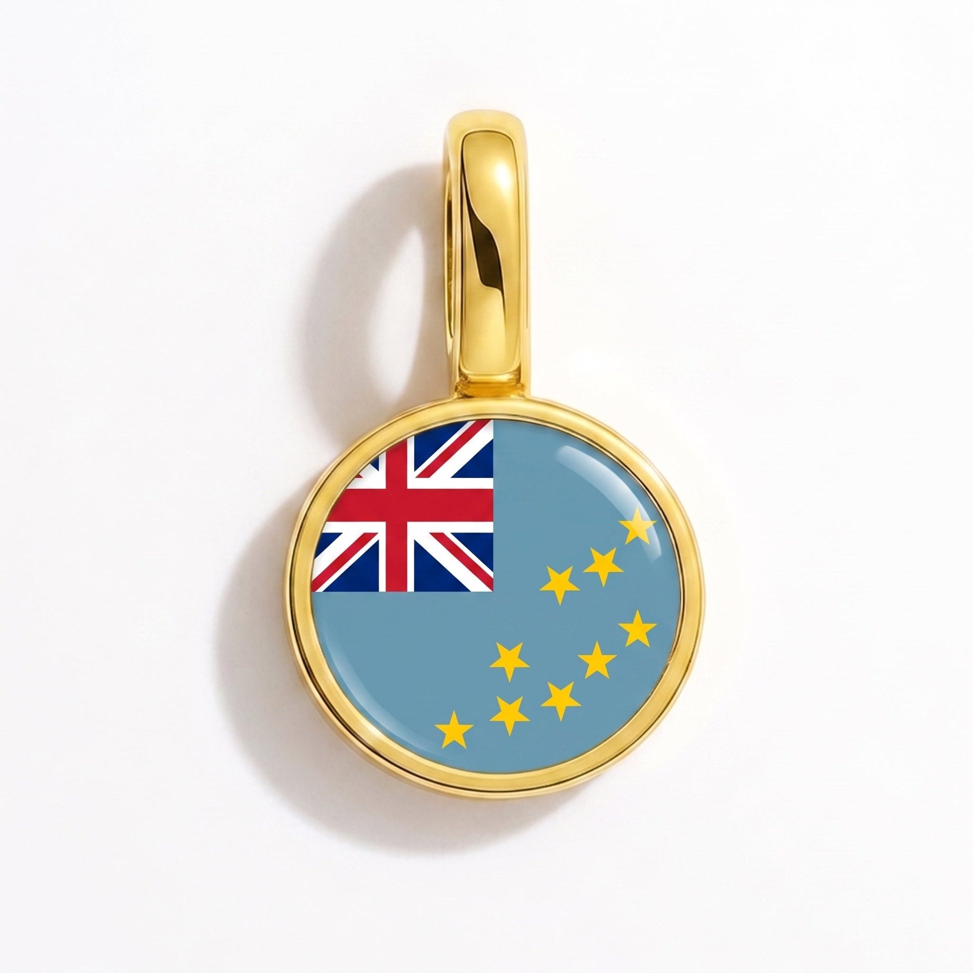 Flag charm Tuvalu – rectangular gold