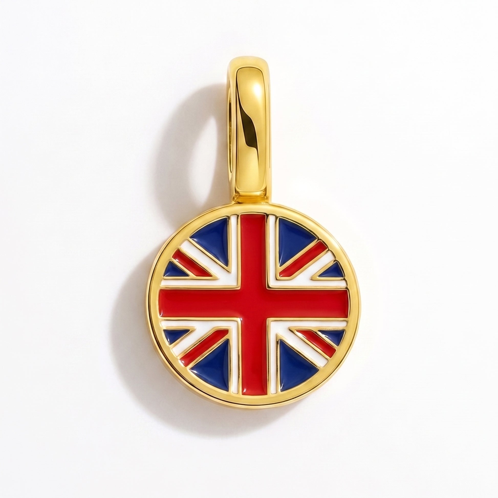 Flag charm United Kingdom – round gold
