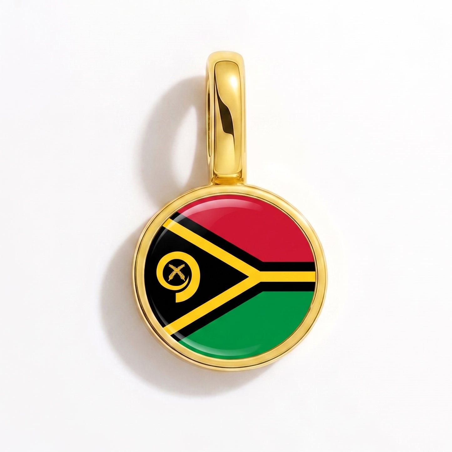 Flag charm Vanuatu – round gold