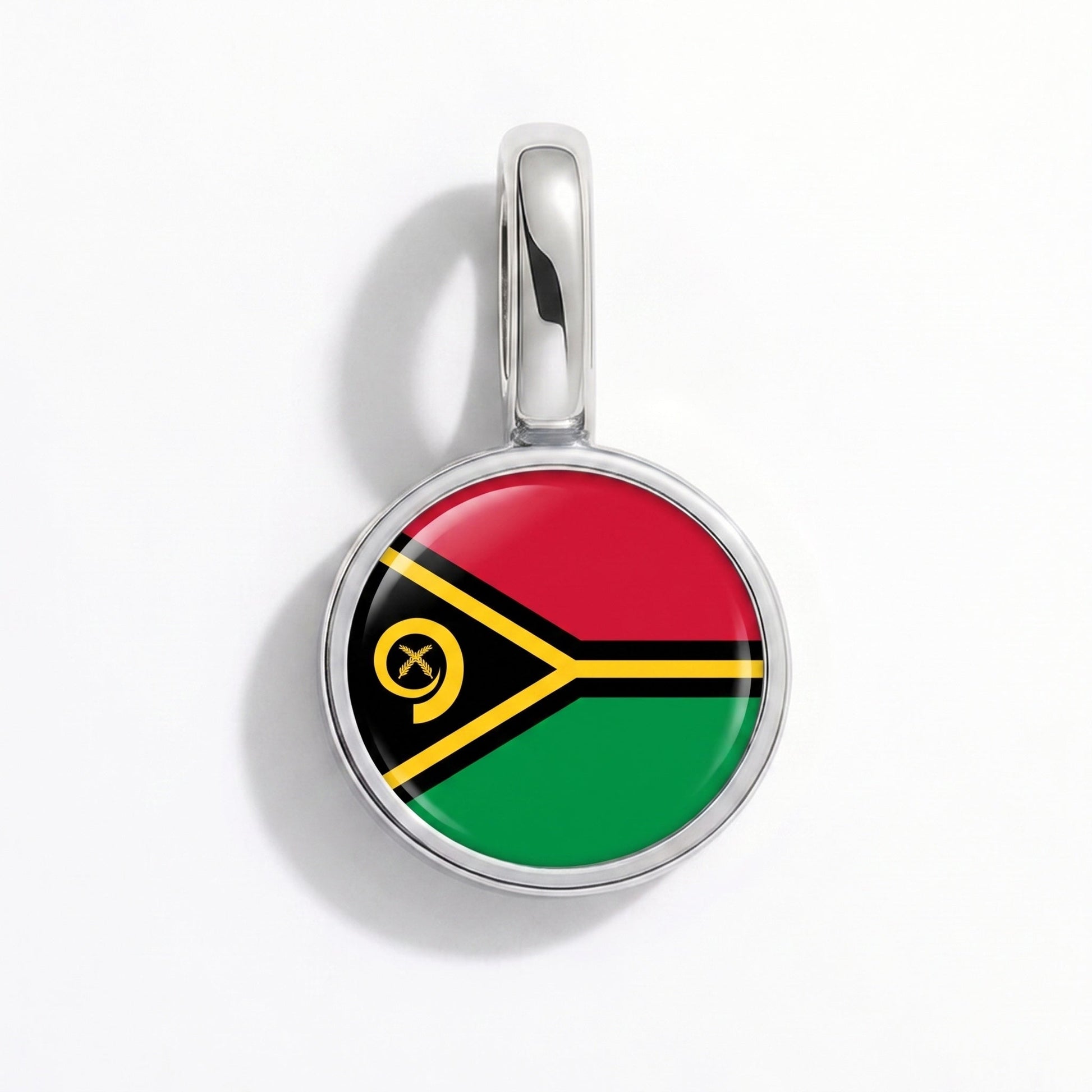 Flag charm Vanuatu – rectangular silver