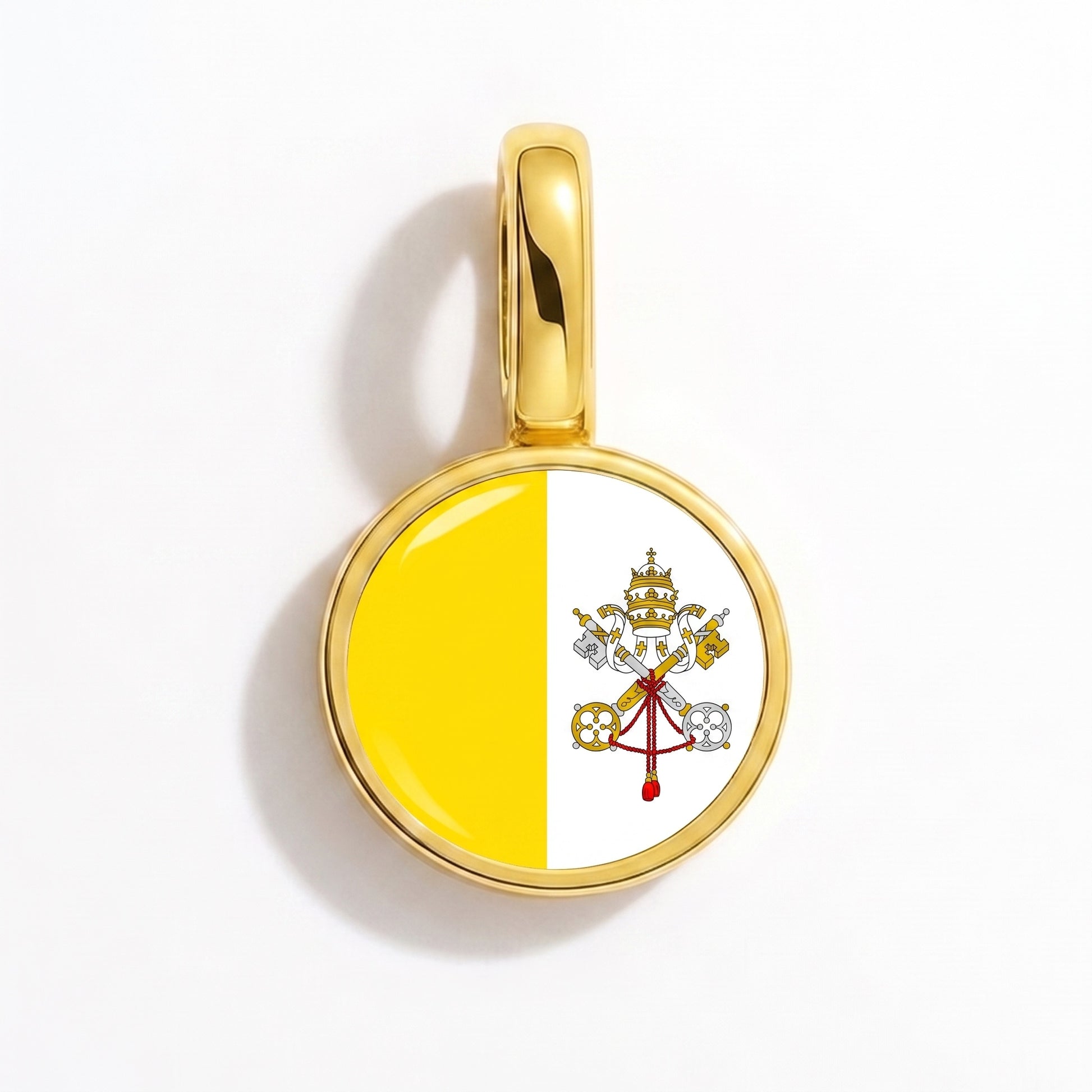 Flag charm Vatican City – round gold