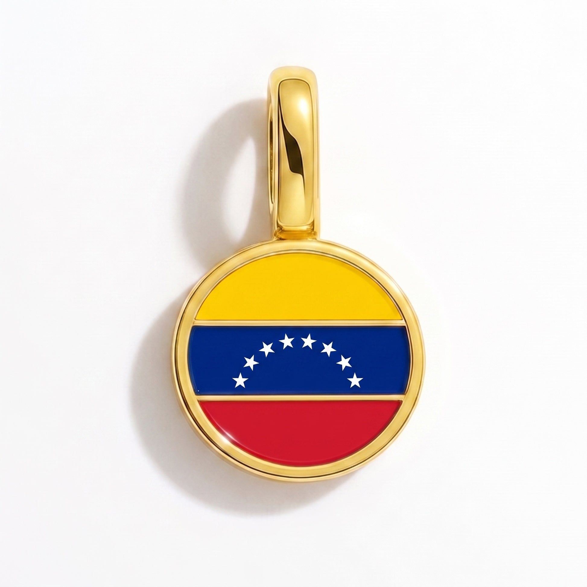 Flag charm Venezuela – round gold