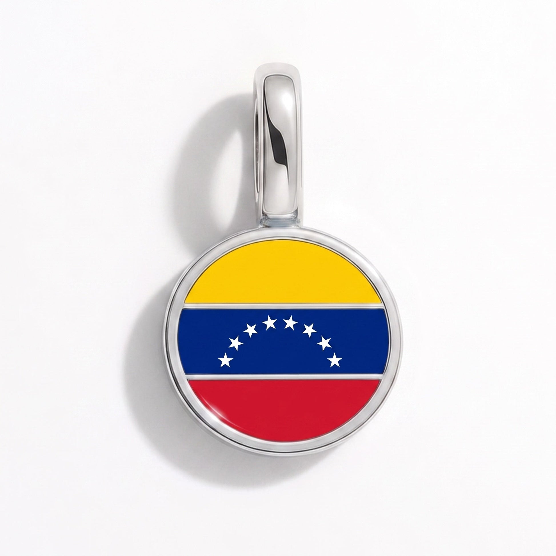 Flag charm Venezuela – rectangular silver
