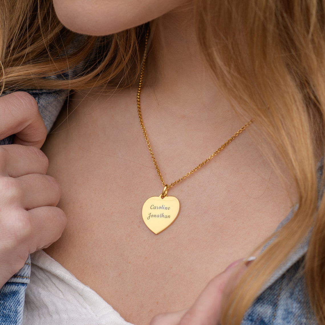 Heart necklace with Personalised engraving