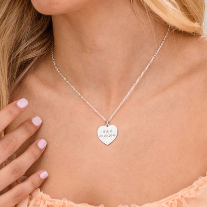 Heart necklace with Personalised engraving